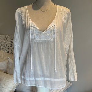Sheer cotton boho top